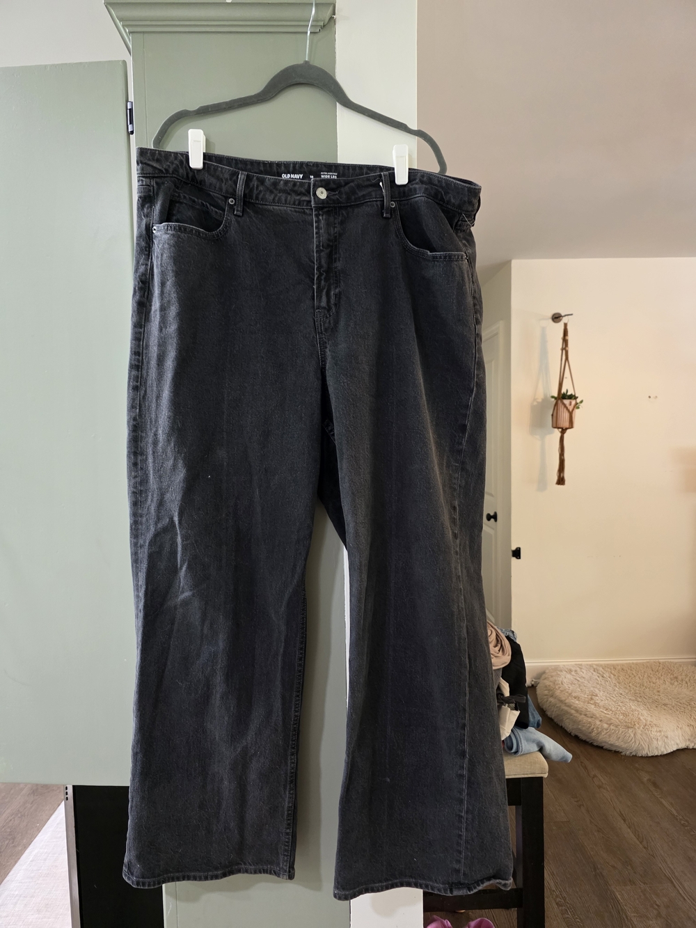 Old Navy Black Wide-Leg High-Rise Jeans